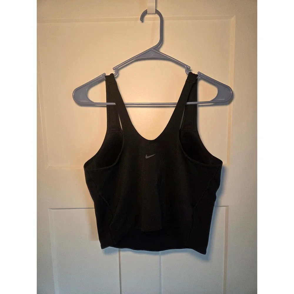 Nike Alate Dri-FIT Sports Bra Tank Top Black V-Neck Racerback XL DO6619-010